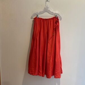 Elegant Silk red/orange color way maxi Red Women's Skirt
